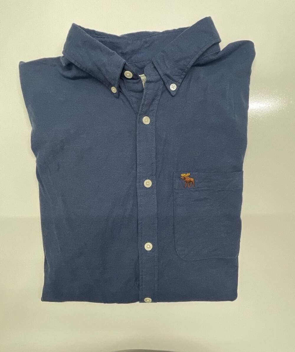Abercrombie & Fitch Button-Down Shirt Size L Blue Long Sleeve